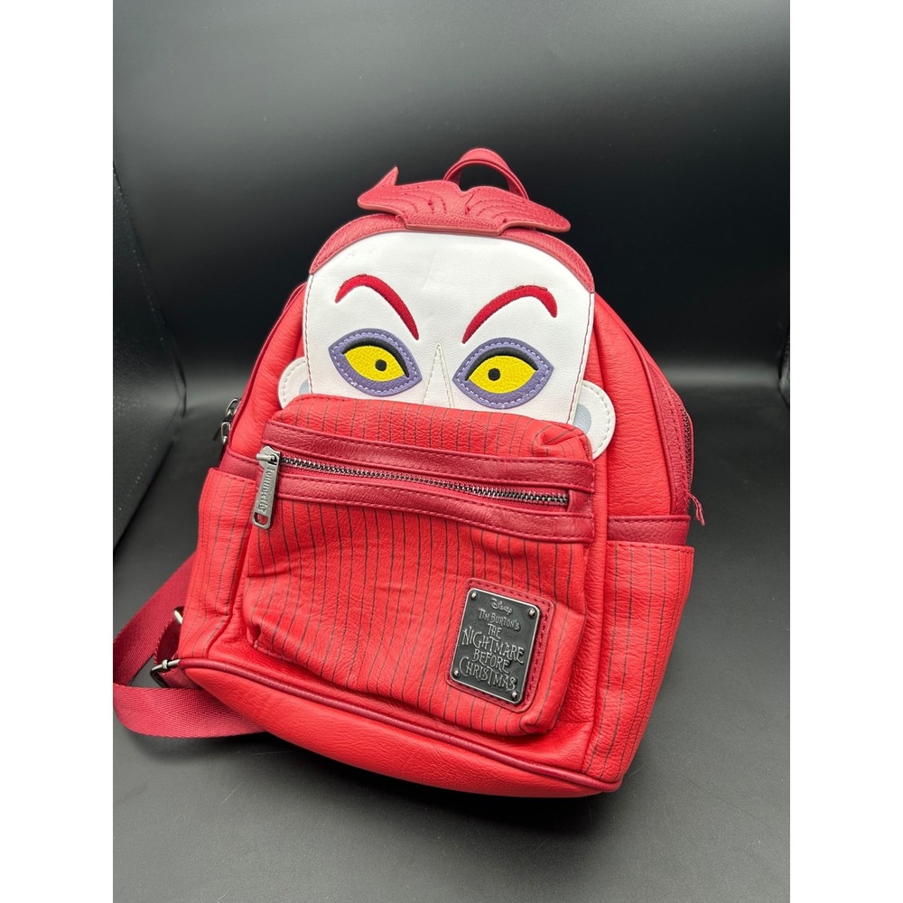Loungefly Disney Nightmare Before Christmas Lock Mini Backpack Red Pinstripe